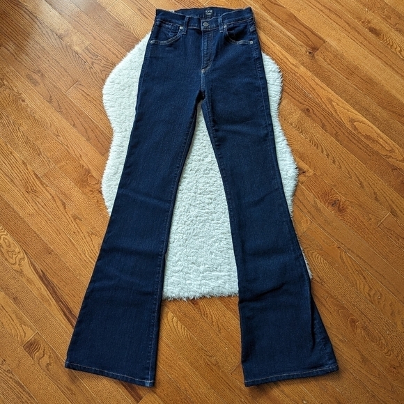 Citizens OF HUMANITY Fleetwood high rise flare 25 dark blue denim jeans - Picture 3 of 14